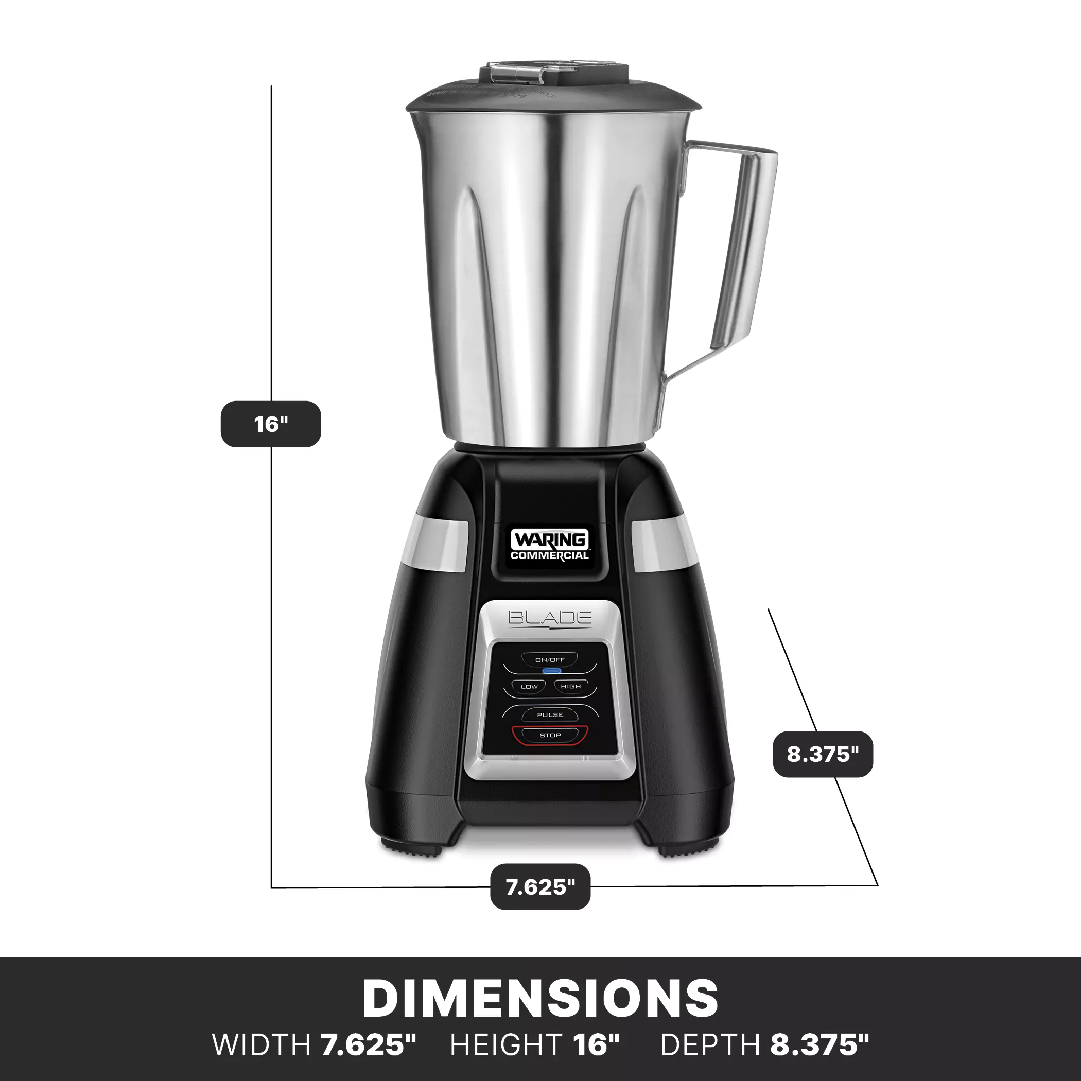 Blade Blender with Electronic Touchpad Control and Stainless Steel Container